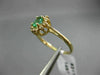 ESTATE .45CT DIAMOND & AAA EMERALD 14KT YELLOW GOLD 3D OVAL FLOWER RING #21761