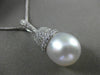 ESTATE LARGE & LONG .57CT DIAMOND 18KT WHITE GOLD SOUTH SEA PEARL PAVE PENDANT