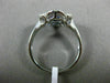 ESTATE 1.38CT DIAMOND & AAA SAPPHIRE 18KT WHITE GOLD 3D SQUARE FLOWER LOVE RING