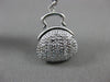 ANTIQUE LARGE DIAMOND 14KT WHITE GOLD 3D PURSE PENDANT / CHARM BRACELET #15724