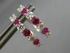 ESTATE .96CT DIAMOND & AAA PINK SAPPHIRE 14KT WHITE GOLD CLASSIC HUGGIE EARRINGS