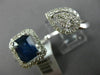 LARGE 2.50CT DIAMOND & AAA SAPPHIRE 14K WHITE GOLD 3D CLUSTER DOUBLE FINGER RING