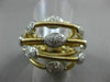 ESTATE LARGE .78CT DIAMOND 18KT 2 TONE GOLD 3D PAVE OVAL CRISS CROSS SNAKE RING