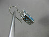 ESTATE LARGE 16.48CT DIAMOND BLUE TOPAZ 14KT GOLD HALO FILIGREE HANGING EARRINGS