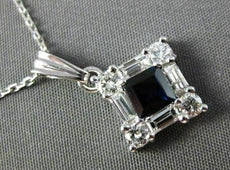 ESTATE 1.24CTW DIAMOND & AAA SAPPHIRE 14KT WHITE GOLD FLOATING PENDANT #23343
