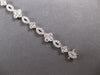 ESTATE 2.74CT DIAMOND 14KT WHITE GOLD ROUND 4 LEAF CLOVER FLOWER TENNIS BRACELET
