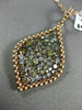 ESTATE EXTRA LARGE 2.20CT MULTI COLOR DIAMOND 18K ROSE GOLD 3D TEAR DROP PENDANT