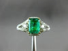 ESTATE 1.44CT DIAMOND & AAA EMERALD 14KT 2 TONE GOLD SQUARE HALO ENGAGEMENT RING