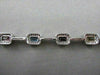 ESTATE 18KT 6.81CT MULTI COLOR EMERALD CUT SAPPHIRE & DIAMONDS GOLD BRACELET
