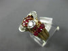 ANTIQUE LARGE .70CT OLD MINE DIAMOND & AAA RUBY 14K WHITE & ROSE GOLD RING #1653