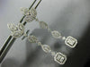 ESTATE LARGE 2.57CT ROUND & BAGUETTE DIAMOND 14K WHITE GOLD LEAF SQUARE EARRINGS