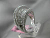 ESTATE LARGE 3.08CT ROUND & BAGUETTE DIAMOND 18KT WHITE GOLD MULTI ROW DOME RING