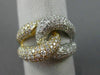 ESTATE LARGE 4.54CT DIAMOND 14KT WHITE & YELLOW GOLD 3D LOVE KNOT INFINITY RING