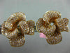 ESTATE LARGE 2.51CT DIAMOND 18KT ROSE GOLD 3D HANDCRATED FLOWER CLIP ON EARRINGS