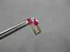 1.03CT DIAMOND & AAA RUBY 14KT YELLOW GOLD 3D PEAR SHAPE & ROUND HUGGIE EARRINGS