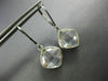 ESTATE AAA CRYSTAL 14KT WHITE GOLD 3D CUSHION CLASSIC BEZEL HANGING EARRINGS