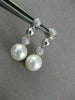 ESTATE .50CT DIAMOND & SOUTH SEA PEARL 14K WHITE GOLD PAVE HANGING EARRINGS 2667