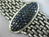 ESTATE EXTRA LARGE 35.47CT DIAMOND & AAA SAPPHIRE 18K BLACK GOLD TENNIS BRACELET