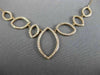 ESTATE LARGE .63CT DIAMOND 14K ROSE GOLD 3D OPEN MARQUISE SHAPE V SHAPE NECKLACE