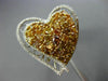 EXTRA LARGE 3.90CT WHITE & FANCY YELLOW DIAMOND 18K 2 TONE GOLD HEART LOVE RING