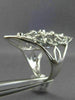 LARGE 1.33CT DIAMOND 14KT WHITE GOLD 3D OPEN FILIGREE FLOWER MARQUISE SHAPE RING