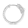 .35CT DIAMOND 14KT WHITE GOLD CLASSIC SHARED PRONG HUGGIE HOOP HANGING EARRINGS