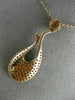ESTATE .95CT WHITE & PINK DIAMOND 18K WHITE & ROSE GOLD FLOWER TEAR DROP PENDANT