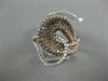 ESTATE WIDE 1.48CT DIAMOND 14KT WHITE & ROSE GOLD 3D OPEN LOVE KNOT FUN RING