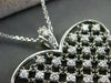 ANTIQUE EXTRA LARGE 1..50CT DIAMOND 14KT WHITE GOLD FLOATING HEART PENDANT #844
