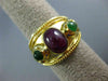 ESTATE WIDE 1.70CT AAA RUBY & EMERALD 14KT YELLOW GOLD 3D FILIGREE RING #25122