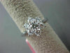 ESTATE LARGE 1.07CT ROUND DIAMOND 18KT WHITE GOLD 3D FLOWER STAR ENGAGEMENT RING
