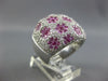 EXTRA LARGE 4.11CT DIAMOND & AAA PINK SAPPHIRE 18KT WHITE GOLD MULTI FLOWER RING