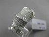 ESTATE WIDE 1.54CT DIAMOND PAVE 18KT WHITE GOLD FANCY 3D BAMBOO RING STUNNING!!!