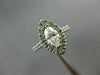 ESTATE LARGE 1.0CT ROUND & MARQUISE DIAMOND 14K WHITE GOLD HALO ENGAGEMENT RING