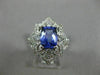 LARGE 2.46CT DIAMOND & AAA CUSHION CUT TANZANITE 14KT WHITE GOLD ENGAGEMENT RING