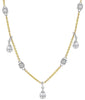 .59CT DIAMOND 14K 2 TONE GOLD 3D ROUND & BAGUETTE TEAR DROP BY THE YARD NECKLACE