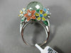 EXTRA LARGE 14.14CT DIAMOND AAA GREEN AMETHYST & ENAMEL 18KT WHITE GOLD FUN RING