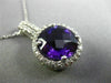 ESTATE LARGE 5.49CT DIAMOND & AMETHYST 14KT WHITE GOLD FILIGREE FLOATING PENDANT