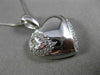 ESTATE .50CT DIAMOND 14KT WHITE GOLD 3D DOUBLE ETCHED HEART LOVE PENDANT #18969
