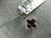 ESTATE .54CT DIAMOND & AAA RUBY 18KT WHITE GOLD 3D FLOWER ETOILE SQUARE PENDANT