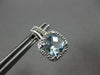 2.13CT DIAMOND & AAA AQUAMARINE 14KT WHITE GOLD CUSHION & ROUND HANGING EARRINGS