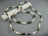 ANTIQUE LONG 14KT YELLOW GOLD AAA GARNET & PEARLS NECKLACE BEAUTIFUL!! #21983