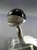 ESTATE .57CT DIAMOND & ONYX 14K WHITE GOLD 3D DOME MOON STAR ROMANTIC LOVE RING