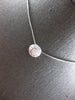 ESTATE .55CT DIAMOND 14K WHITE GOLD SOLITAIRE HALO BEZEL FLOATING PENDANT #27959