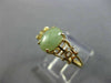 ESTATE AAA OVAL JADE 14KT YELLOW GOLD SOLITAIRE CHINESE CHARACTER LUCKY FUN RING