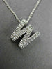 .38CT ROUND DIAMOND 14KT WHITE GOLD CLASSIC "W" INITIAL FLOATING PENDANT #18317