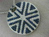 ESTATE LARGE 3.70CT DIAMOND & SAPPHIRE 18KT WHITE GOLD CIRCULAR SUNBURST PENDANT