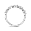 1.50CT DIAMOND PLATINUM OVAL & ROUND MULTI FLOWER SEMI ETERNITY ANNIVERSARY RING