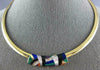 ASCH GROSSBARDT .16CT DIAMOND & AAA MULTI GEM 14KT TWO TONE GOLD NECKLACE #25979
