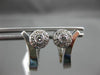 ESTATE .36CT DIAMOND 18KT WHITE GOLD FLOWER CLUSTER HUGGIE POST EARRINGS #21306
